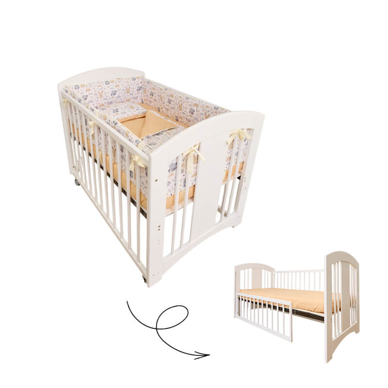 เตียงนอนเด็ก IDAWIN รุ่น Junior 2 in 1 สี White
